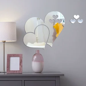 AMBIANCE-STICKER 5 stickers miroirs coeurs - Autocollants stickers adhésifs effet miroirVendu parambiance-sticker