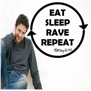 Ambiance-sticker Sticker citation cuisine Eat, sleep, rave, repeatVendu parambiance-sticker