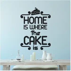 Ambiance-sticker Sticker citation cuisine  Home is where the cake isVendu parambiance-sticker