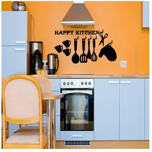 Ambiance-sticker Sticker citation cuisine Happy kitchenVendu parambiance-sticker