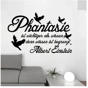 Ambiance-sticker Sticker citation phantasie ist wichtiger (Albert Einstein)Vendu parambiance-sticker