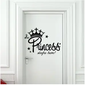 Ambiance-sticker Sticker porte citation princess sleeps hereVendu parambiance-sticker