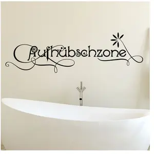 Ambiance-sticker Sticker salle de bain citation Aufhübschzone FleursVendu parambiance-sticker