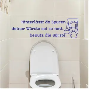 Ambiance-sticker Sticker citation Wc Hinterlässt du spuren deiner würste sei so nettVendu parambiance-sticker
