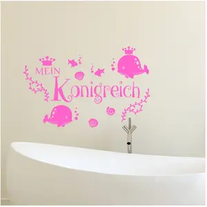 Ambiance-sticker Sticker Salle de bain citation Mein KonigreichVendu parambiance-sticker