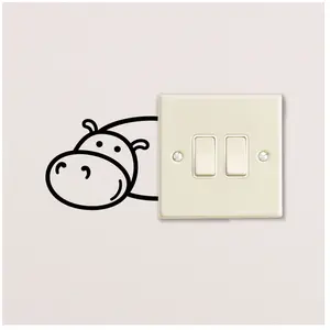 Ambiance-sticker Sticker Interrupteur Petit hippopotame pas cher