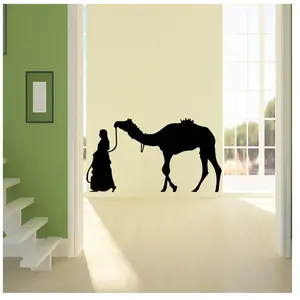 Ambiance-sticker Sticker Femme avec son chameau pas cher