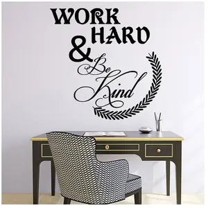 Ambiance-sticker Sticker citation Work hard & be kindVendu parambiance-sticker