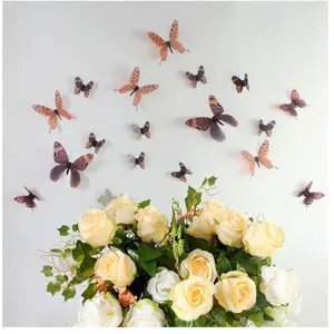 Ambiance-sticker Papillons 3D marrons - 18 stickers papillons 3D authentiquesVendu parambiance-sticker