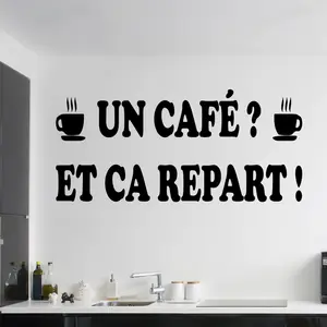 Ambiance-sticker Sticker citation cuisine Un café?Vendu parambiance-sticker