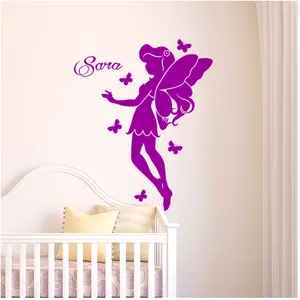 Ambiance-sticker Sticker prénom personnalisable Fée aux papillonsVendu parambiance-sticker