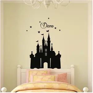 Ambiance-sticker Sticker prénom personnalisable Château de princesse 1Vendu parambiance-sticker