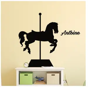 Ambiance-sticker Sticker prénom personnalisable Cheval de boisVendu parambiance-sticker