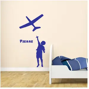 Ambiance-sticker Sticker prénom personnalisable L'enfant et l'avionVendu parambiance-sticker