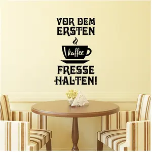 Ambiance-sticker Sticker cuisine Vor dem ersten kaffee fresse halten!Vendu parambiance-sticker
