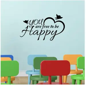 Ambiance-sticker Sticker citation You are free to be happyVendu parambiance-sticker