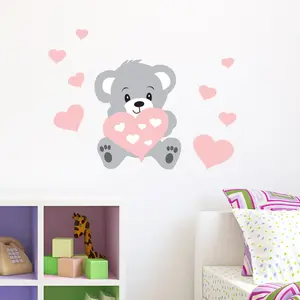Ambiance-sticker Sticker nounours rose pas cher