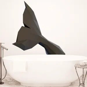 Ambiance-sticker Sticker origami 3D queue de baleine noir de profilVendu parambiance-sticker