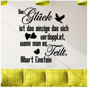 Sticker citation Das glück ist das - Albert EinsteinVendu parambiance-sticker