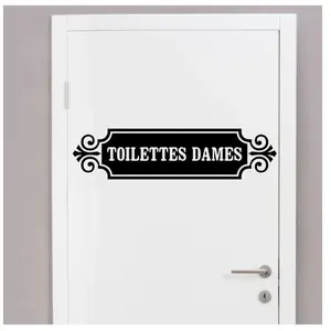 Ambiance-sticker Sticker porte toilette citation Toilettes DamesVendu parambiance-sticker