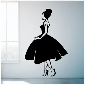 Ambiance-sticker Sticker silhouette de femme avec robe de princesseVendu parambiance-sticker