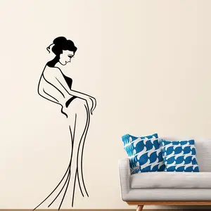 Ambiance-sticker Sticker silhouette belle femme avec robeVendu parambiance-sticker