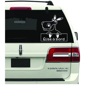 Ambiance-sticker Sticker Bébé à bord personnalisable et l'âne comiqueVendu parambiance-sticker