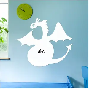 Ambiance-sticker Sticker tableau blanc Silhouette dragon pas cher