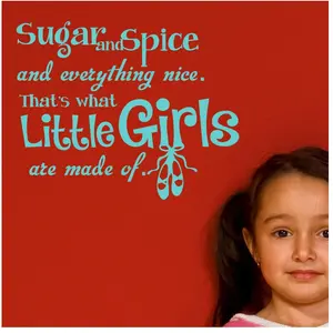 Ambiance-sticker Sticker citation What Little girls are made ofVendu parambiance-sticker