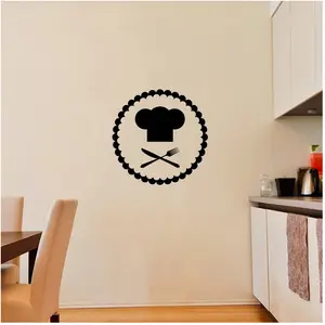 Sticker cuisine Toque et couvertsVendu parambiance-sticker