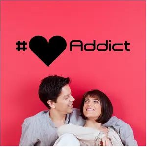 Sticker Love addict pas cher