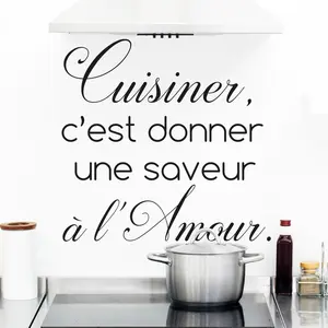 Sticker citation cuisine Cuisiner, c'est donner une saveurVendu parambiance-sticker