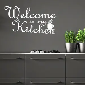 Ambiance-sticker Sticker citation cuisine welcome in my kitchenVendu parambiance-sticker