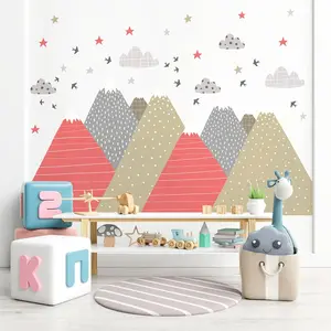 Ambiance-sticker Stickers enfant montagnes scandinaves kikaVendu parambiance-sticker