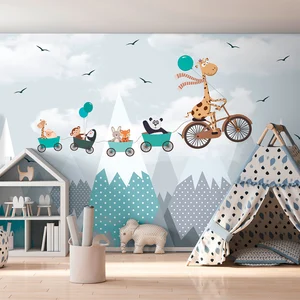 Comparateur de prix : AMBIANCE-STICKER Papier peint panoramique préencollé animaux dans les montagnes...