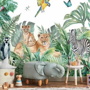 Comparateur de prix : AMBIANCE-STICKER Papier peint panoramique jungle préencollé animaux de la savane...