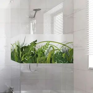 Comparateur de prix : Sticker vitre dépoli imprimé - vitrophanie  100x40cm - jungle et...