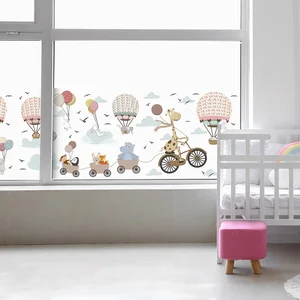 Comparateur de prix : Ambiance Sticker Film Occultant animaux et montgolfière dans les nuages 40x200cm