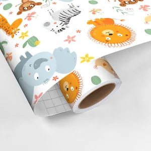 Ambiance-sticker Revêtement adhésif rouleau enfant animaux exotiques H60 x L100 cmVendu parambiance-sticker
