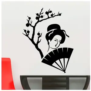 Ambiance-sticker Sticker Femme japonaise avec un fanVendu parambiance-sticker