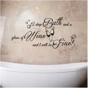 Comparateur de prix : Sticker A deep bath and a glass of wine