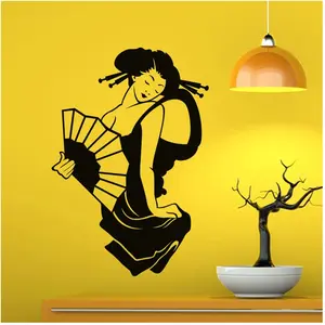 Ambiance-sticker Sticker Femme avec un éventailVendu parambiance-sticker