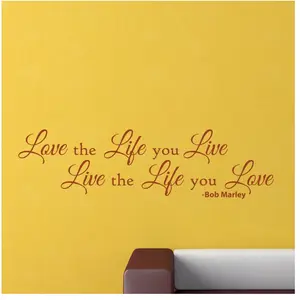 Ambiance-sticker Sticker Love the life you live, live the love you live - Bob MarleyVendu parambiance-sticker