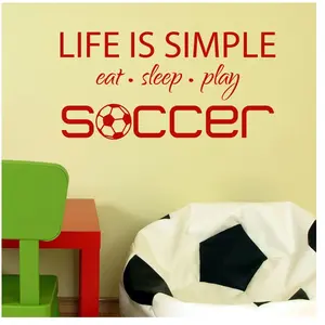 Ambiance-sticker Sticker Life is simple, eat-sleep-play-soccerVendu parambiance-sticker