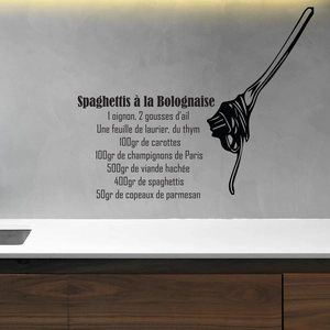 Ambiance-sticker Sticker recette " Spaghettis à la bolognaise " pas cher