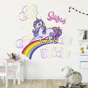 Ambiance-sticker Sticker prénom personnalisable licorne arc en cielVendu parambiance-sticker