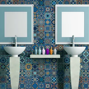 Ambiance-sticker 24 stickers carrelages azulejos domenica pas cher