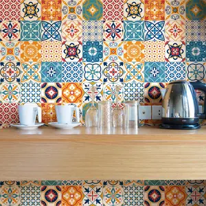 Ambiance-sticker 9 stickers carreaux de ciment azulejos andriana pas cher