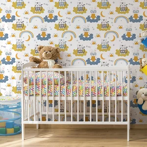 Comparateur de prix : Ambiance-sticker Sticker papier peint enfant les animaux dans les nuages