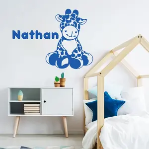Ambiance-sticker Sticker prénom personnalisable bébé girafeVendu parambiance-sticker